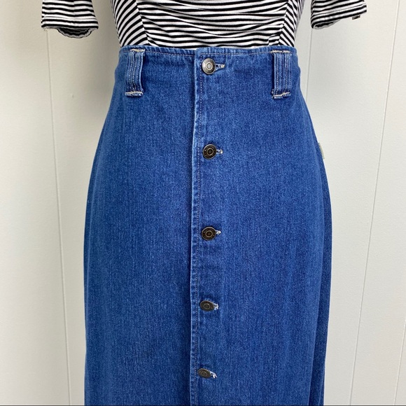 Vintage Blass Sport Denim Button Front Skirt 6P - Picture 3 of 15